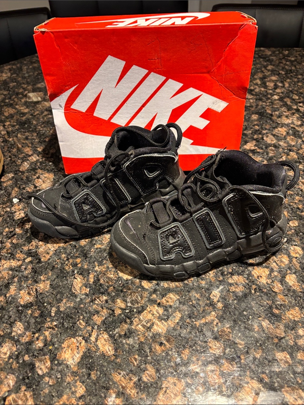 Nike Kids' All-Black UpTempo Nike Sneakers